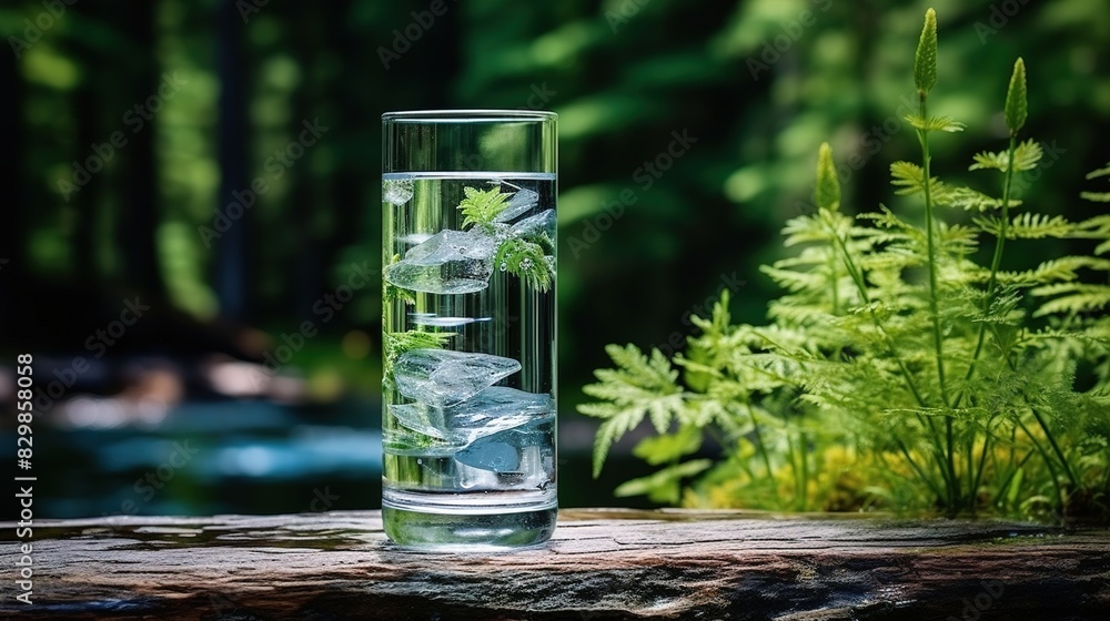 Sticker glass of water