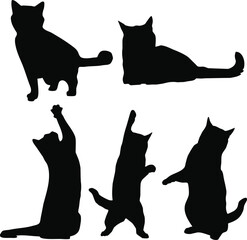 Set of Funny Cute Cat 