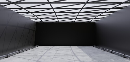 Open room minimalist style scene empty stage modern 3d illustration