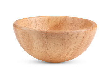 wood bowl isolated on white background