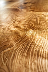 Polished Oak Showing the Grain