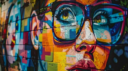 Fototapeta premium Colorful street art in a European city celebrating LGBTQ culture and history. 