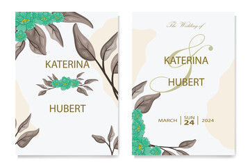 Decorative floral foliage ornamentation for wedding invitations infuses your stationery with natural elegance, evoking the romance and beauty of blooming gardens
