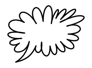 Speech bubble with a spiky outline in black