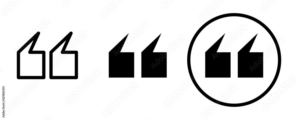Poster black quotation marks in various styles, including a circular frame
