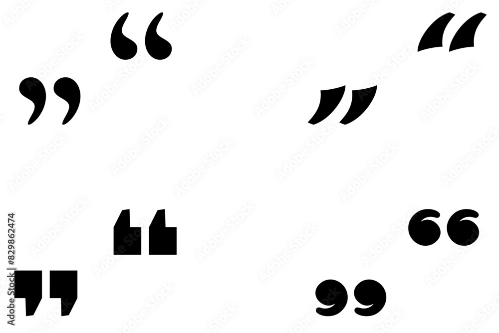 Poster minimalistic design featuring large black quotation marks