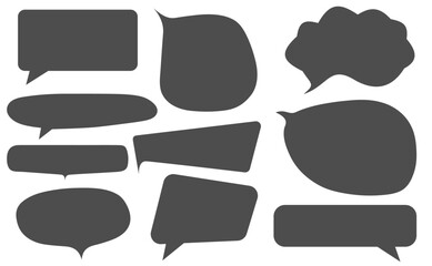 Set of Gray Speech Bubble Icons