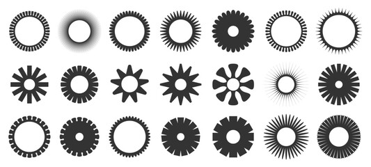 Monochrome Circular Elements Set
