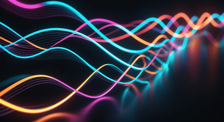 abstract neon colors background wave
