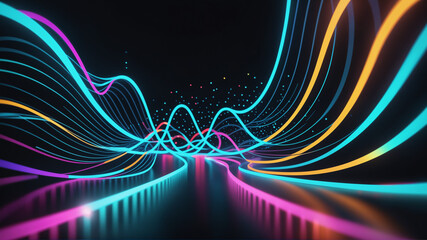 abstract neon colors background wave