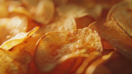 Potato Chips in Close up