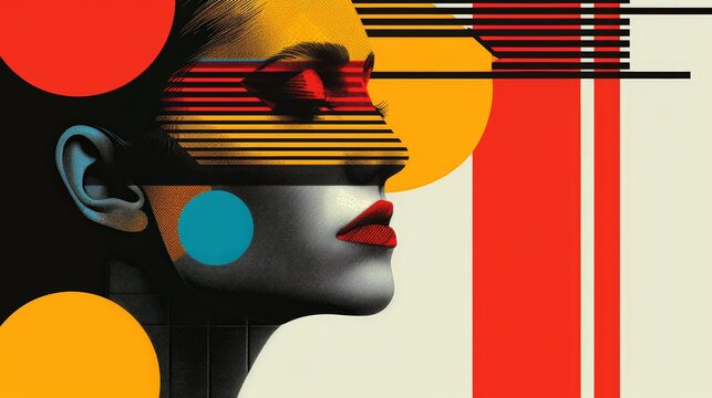 Develop an ambiguous image in a minimalist style. Use simple shapes and lines to create an image that can be interpreted in multiple ways. Use contrasting colors to emphasize the different possible