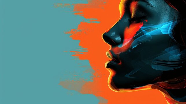 Develop an ambiguous image in a minimalist style. Use simple shapes and lines to create an image that can be interpreted in multiple ways. Use contrasting colors to emphasize the different possible