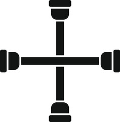 Vector illustration of a simple black car jack silhouette isolated on a white background