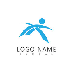 Wave logo vector template and symbol
