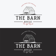 Natural rustic barn, farmhouse, warehouse logo design with a retro vintage concept.