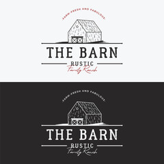 Obraz premium Natural rustic barn, farmhouse, warehouse logo design with a retro vintage concept.