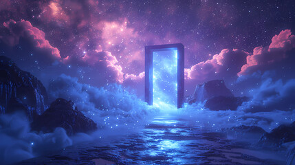 a secret mystical portal, a gateway to the galaxy, mystical fantasy, life force energy, spirituality and expanded awareness, consciousness and awakening