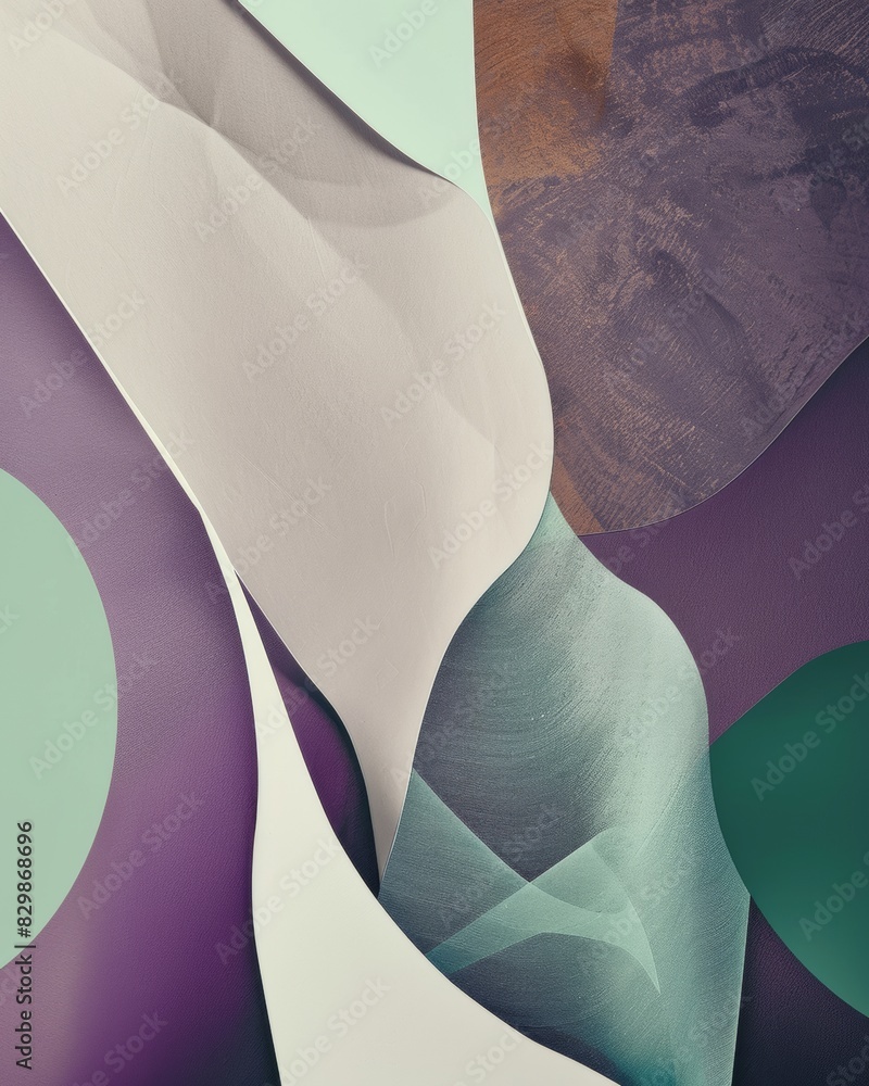 Poster elegantly abstract: sophisticated neutral palette in a minimalist design at art gallery