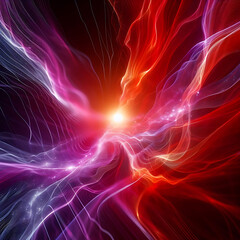 Fototapeta premium red and purple energy wave concept art, background or wallpaper, waves and spiral abstract art 