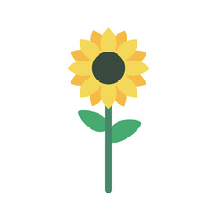 Sunflower vector illustration. Simple and minimalistic sunflower icon