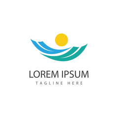 Wave logo vector template and symbol