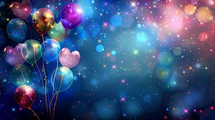 birthday, celebration, background, balloon, party, fun, decoration, celebrate, confetti, event, greeting, happy, design, invitation, surprise, happy birthday, element, gift, illustration, card, vector