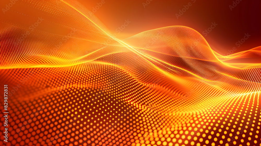 Poster abstract orange background with lines and halftone effect. generative ai.