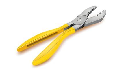 Obraz premium Vector icon of yellow pliers Set on a white background, suitable for DIY and home improvement themes.