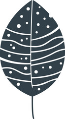 Dark Leaf Vector Flat Illustration. Perfect for different cards, textile, web sites, apps