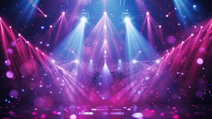 Blurred concert lighting and Laser light stage at entertainment event