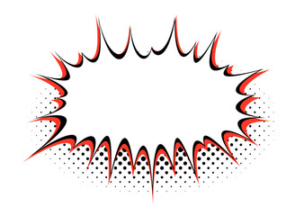 Halftone Spiky Speech Bubble