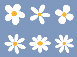 Simplistic Daisy Pattern on Blue