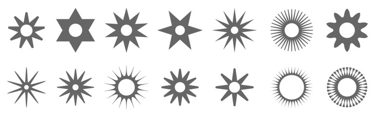 Greyscale Geometric Starburst Set