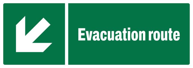 ISO emergency and first aid safety signs_evacuation route-72 landscape size 1/2 a4,a3,a2,a1