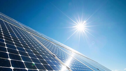 A CloseUp of Solar Panels Absorbing Sunlight on a Bright Day for Environment Day
