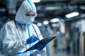 Medical examiner investigating sudden deaths to determine causes, such as possible infectious diseases or undiagnosed medical conditions