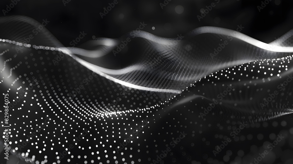 Poster abstract technology particles lines mesh. generative ai.