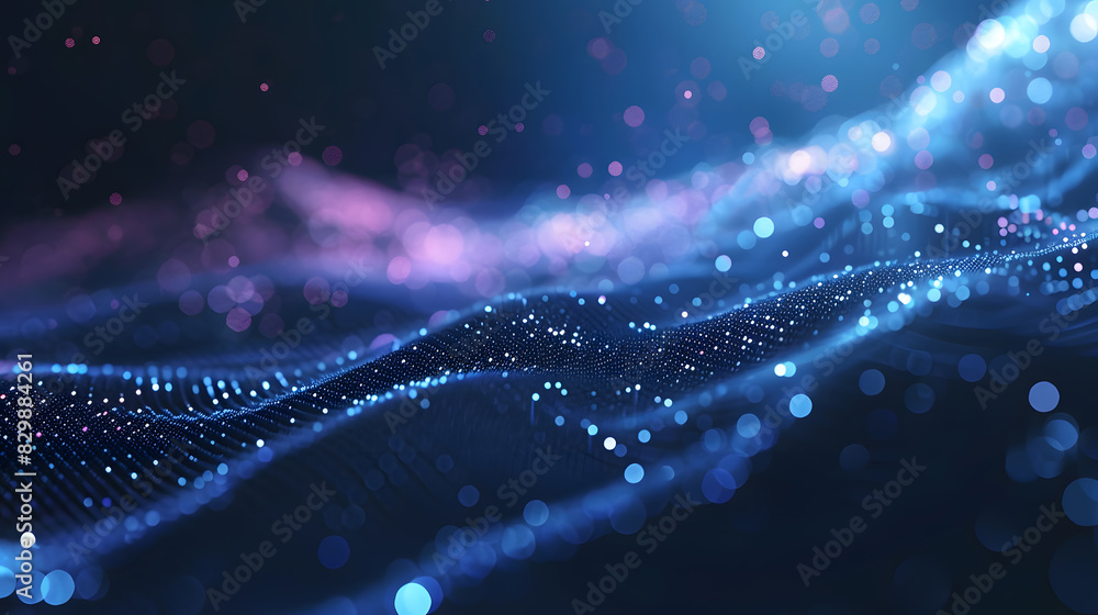 Aufkleber abstract technology particles mesh background. generative ai.
