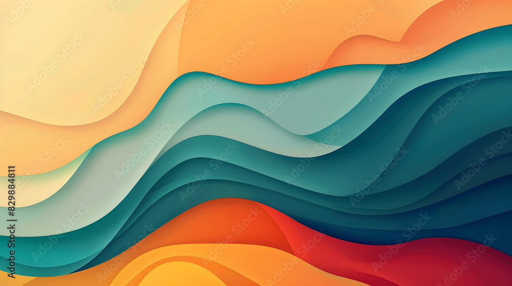 Aufkleber abstract wave shapes abstract background. generative ai.