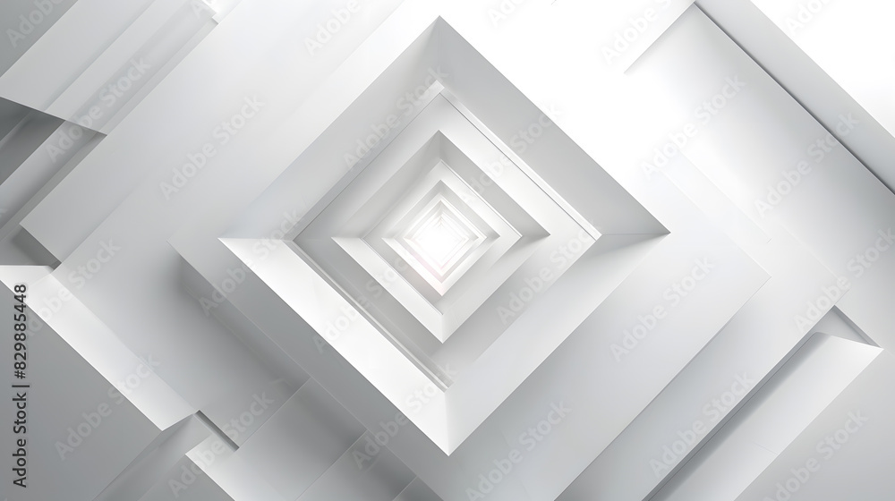 Poster abstract white square shape with futuristic concept background. generative ai.