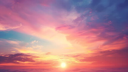 Fototapeta premium Beautiful Sunset gradient background. Generative AI.