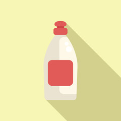 Colorful cartoon cleaning product illustration with flat design. Minimalistic and clean vector art of a household item. Detergent and disinfectant bottle. Representing cleanliness and hygiene
