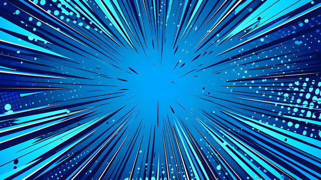 blue comic style background. Generative AI.