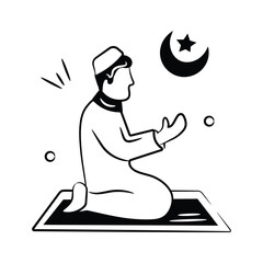 Well designed vector of praying in editable style, premium icon
