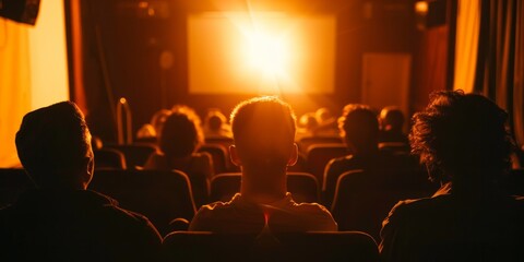 Watching a movie in a theater with a bright screen