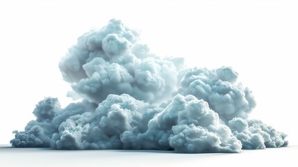 3d render of cloud isolated on white background, ultra realistic