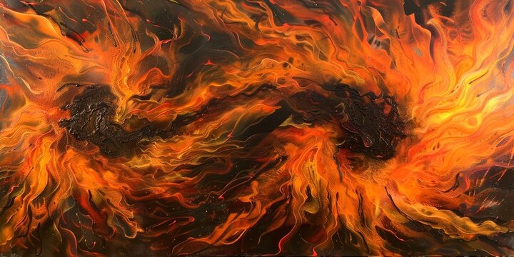 Fire Tornado. Abstract painting.