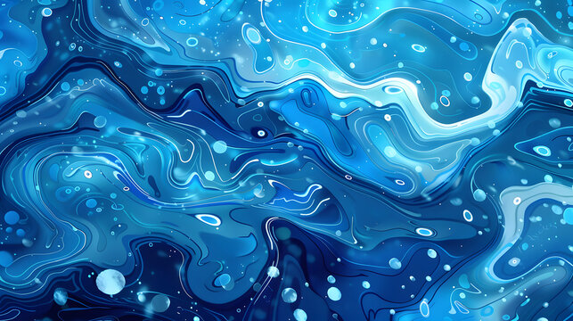 Blue lagoon abstract illustration. Generative AI.