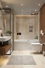 Modern and minimalist bathroom